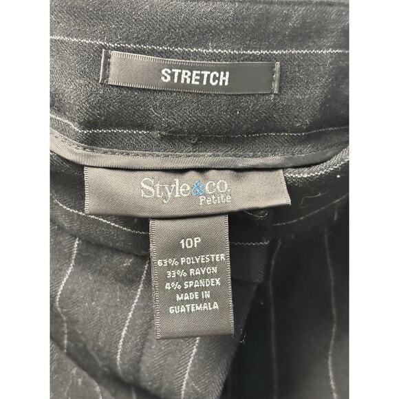 My Michelle Black Pinstripe Pants Women’s 11/12 Dress Trousers Stretch Career - Picture 4 of 5